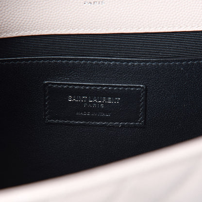 Saint Laurent Grain De Poudre Textured Mixed Matelasse Medium Triquilt Monogram Satchel Marble Pink 6 of 10