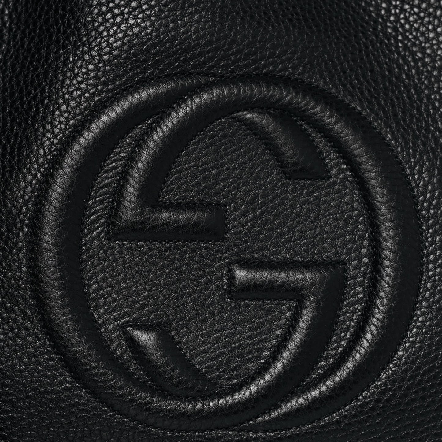 Pebbled Calfskin Medium Soho Chain Shoulder Bag Black