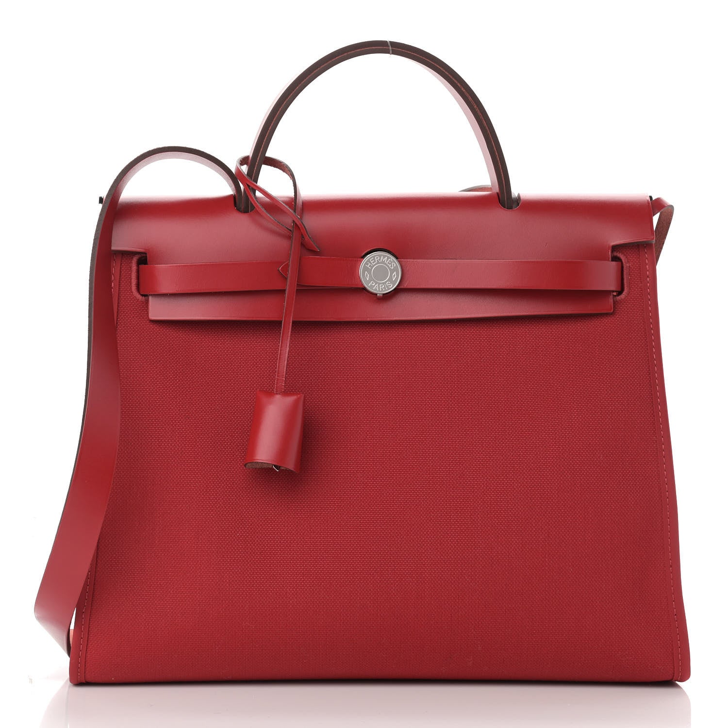 Hermes Vache Hunter Toile Herbag Zip 31 PM Rouge Grenat 2 of 11