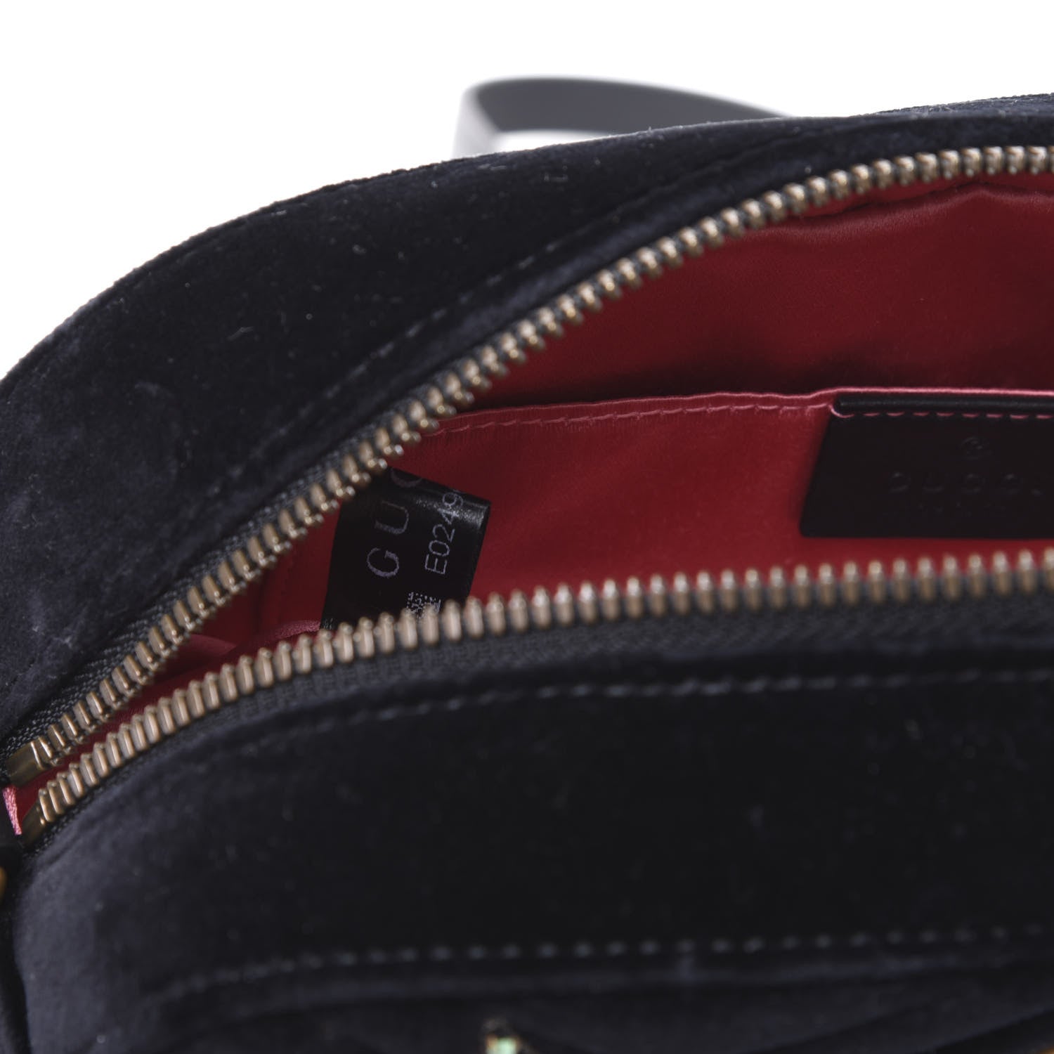 Gucci Velvet Matelasse Crystal Star Embroidered Small GG Marmont Chain Shoulder Bag Black 8 of 9