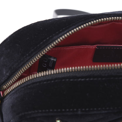 Gucci Velvet Matelasse Crystal Star Embroidered Small GG Marmont Chain Shoulder Bag Black 8 of 9