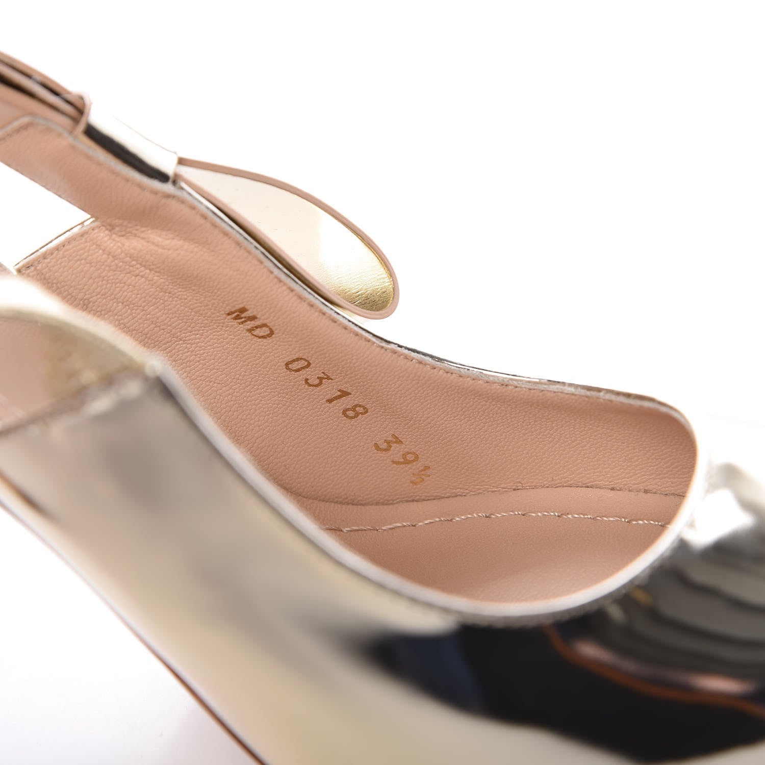 Christian Dior Metallic Calfskin Sweet D Slingback Pumps 39.5 Stardust Gold 8 of 10