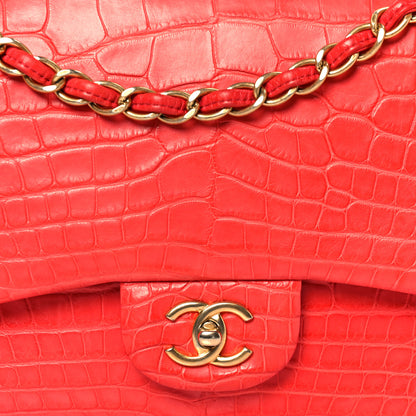 Chanel Alligator Jumbo Double Flap Red 9 of 11