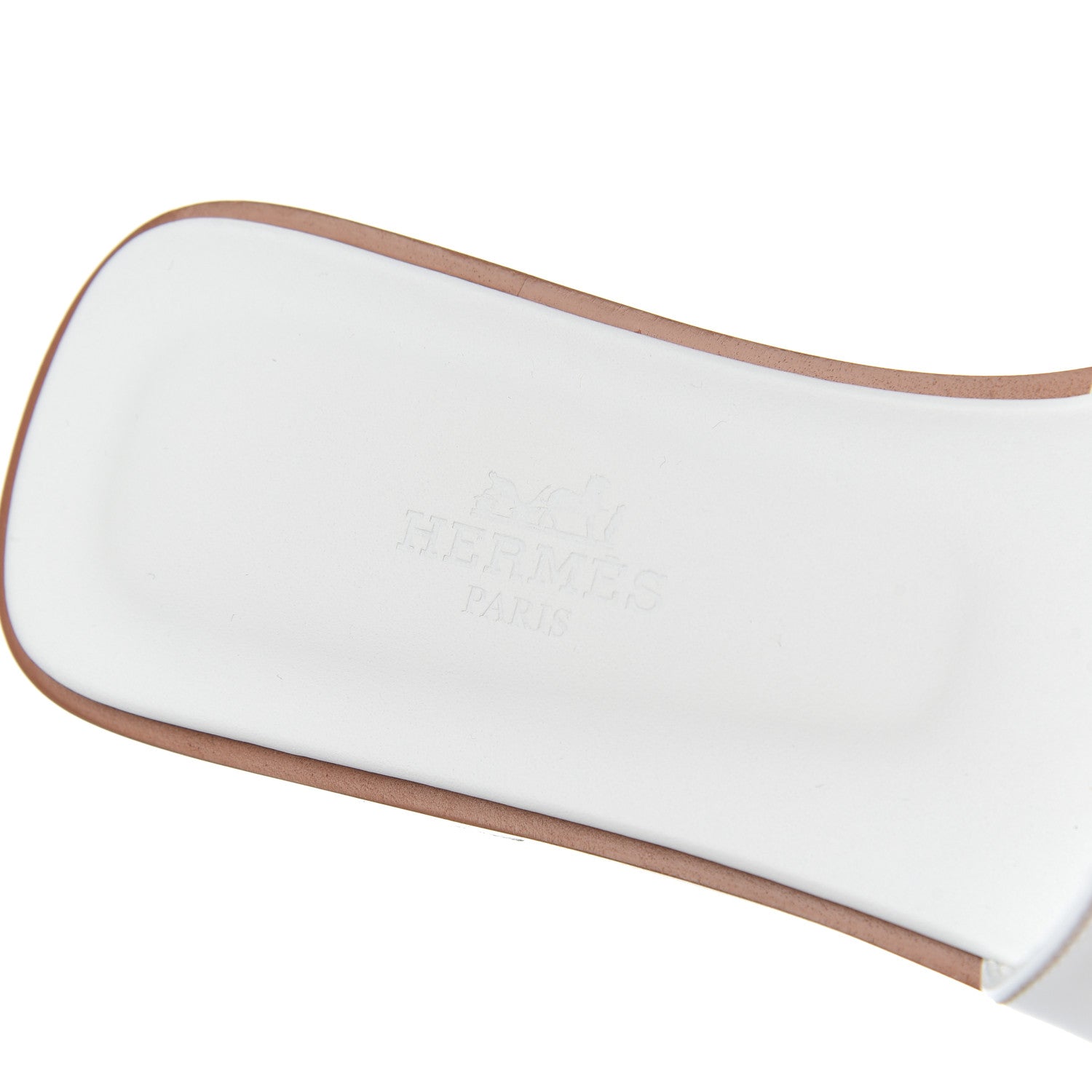 Hermes Box Calfskin Oran Sandals 36.5 White 6 of 9