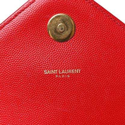 Saint Laurent Grain De Poudre Matelasse Chevron Large Monogram Satchel Lipstick Red 6 of 14