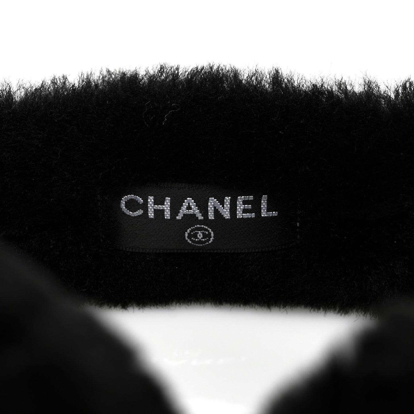 Shearling CC Ear Muffs Black White