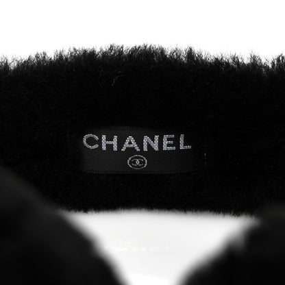 Chanel Shearling CC Ear Muffs Black White 4 of 4