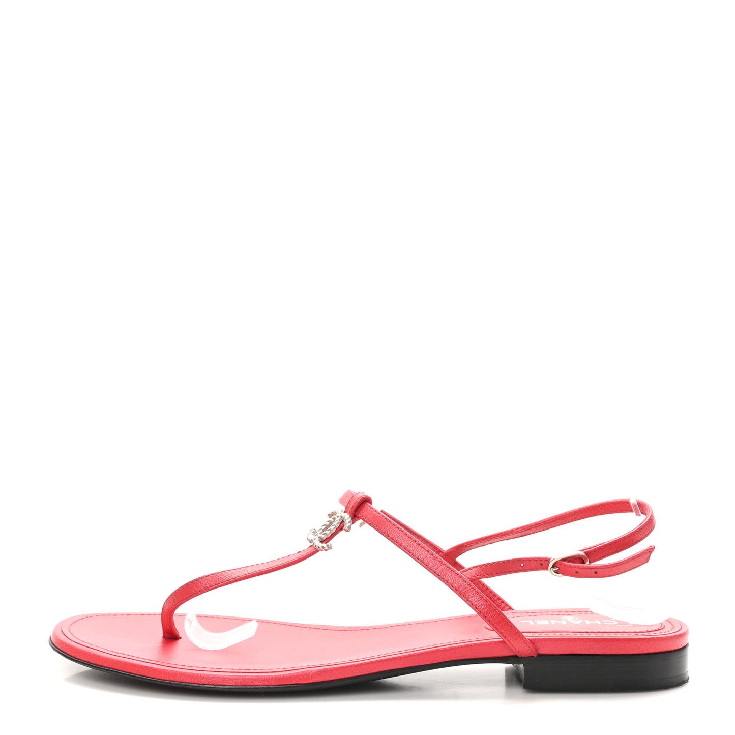 Lambskin CC Thong Sandals 41 Red