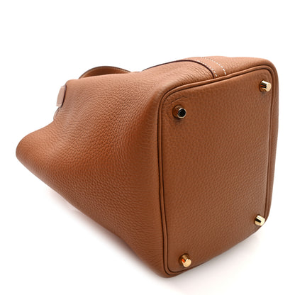 Hermes Taurillon Clemence Picotin Lock 18 PM Gold 4 of 11