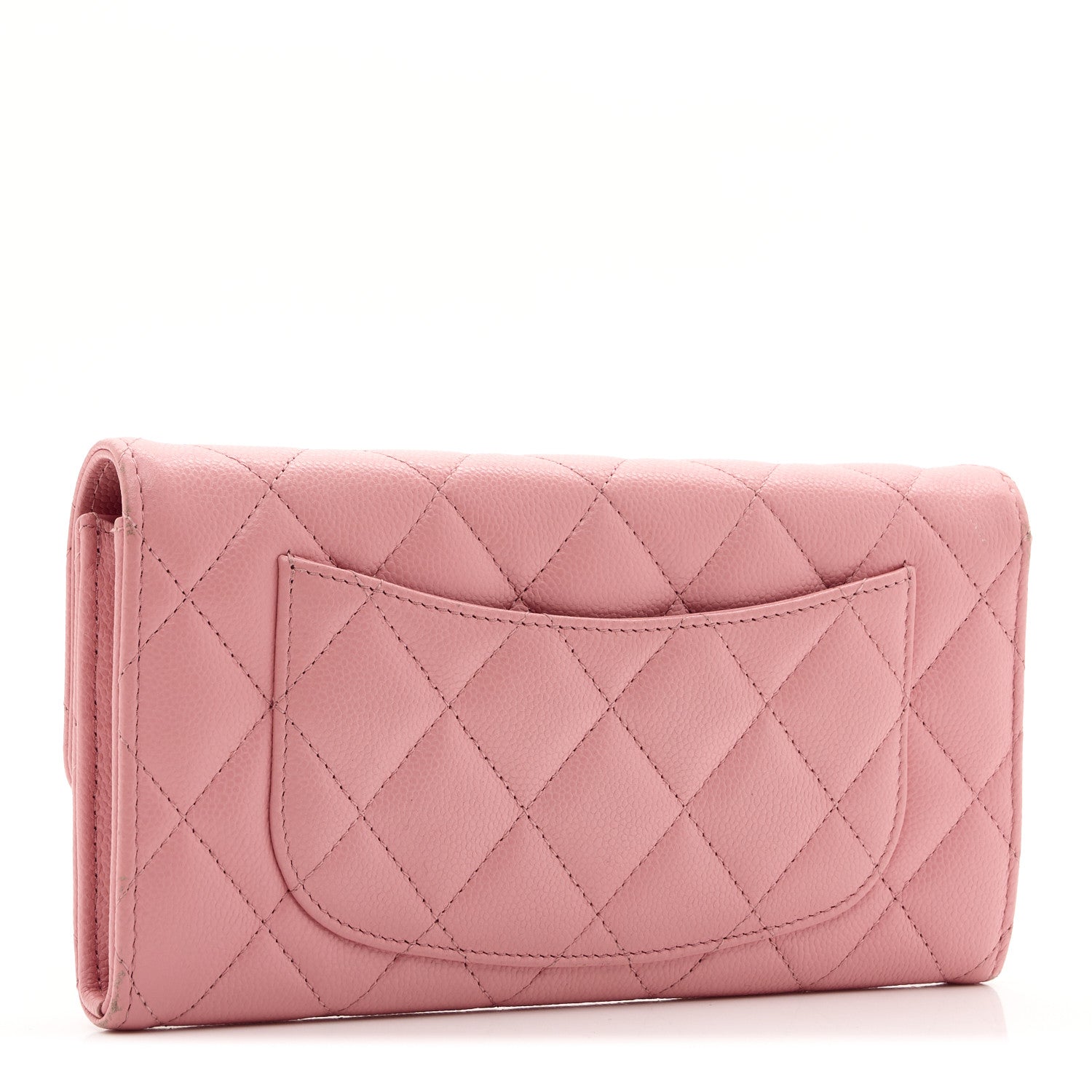 Chanel Caviar Quilted Large Gusset Flap Wallet Light Pink 3 of 11