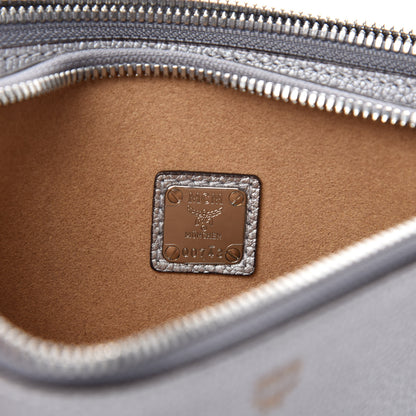 MCM Grained Calfskin Milla Double Crossbody Bag Spike Silver 8 of 9