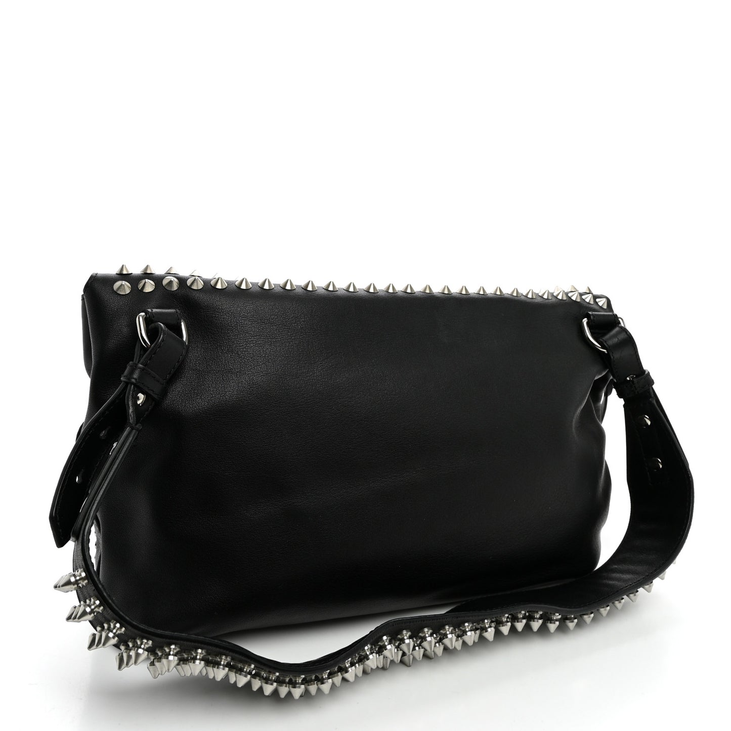 Calfskin Studded Medium Dalston Shoulder Bag Black