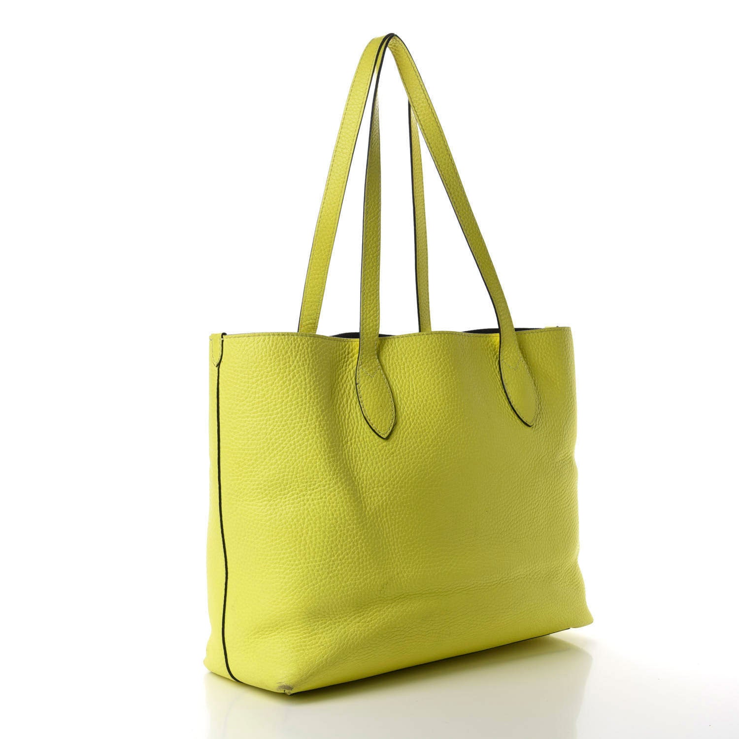 Burberry Grainy Calfskin Remington Tote Neon Yellow 3 of 14