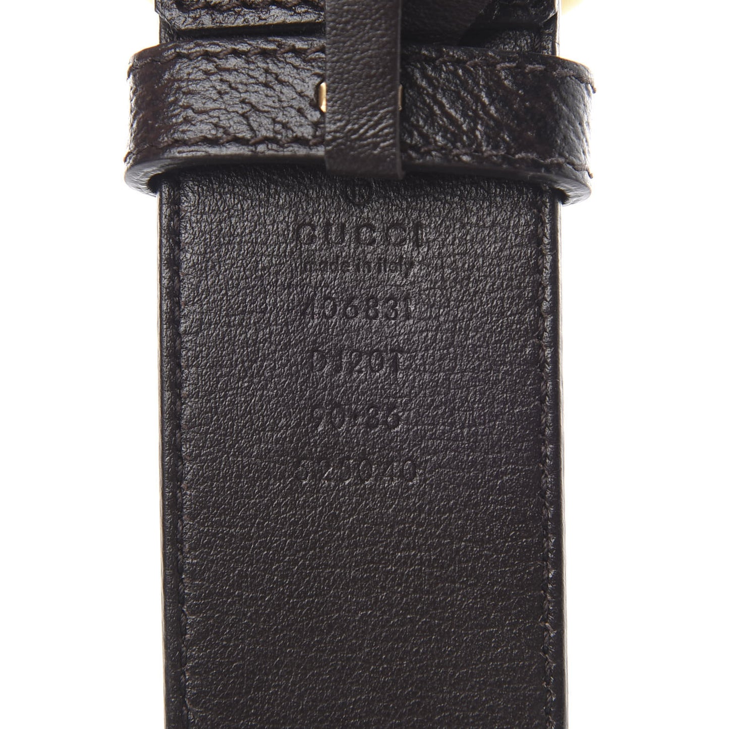 Textured Dollar Calfskin Double G 40mm Belt 90 36 Dark Cocoa
