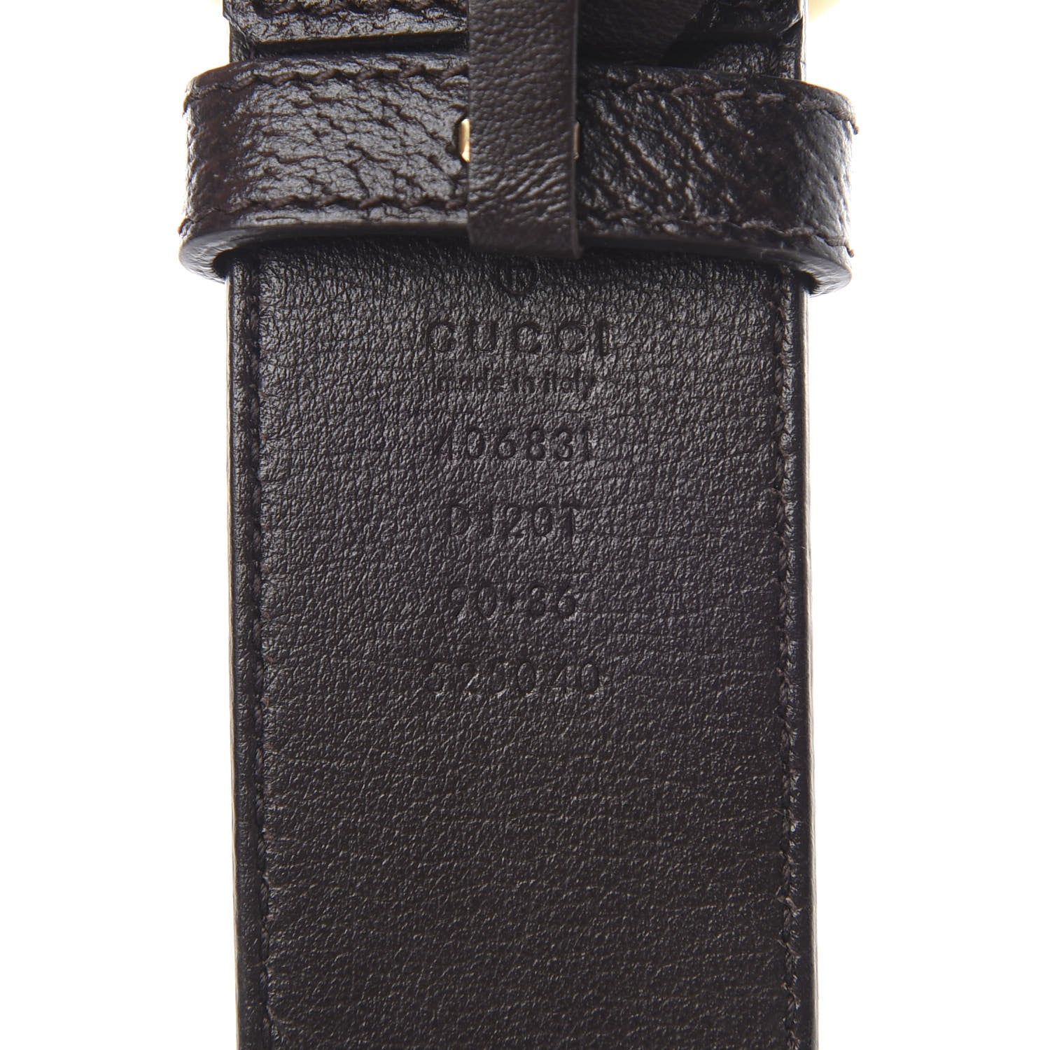 Gucci Textured Dollar Calfskin Double G 40mm Belt 90 36 Dark Cocoa 3 of 8