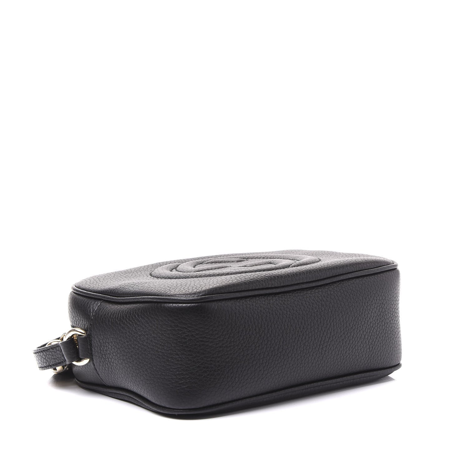 Pebbled Calfskin Small Soho Disco Bag Black