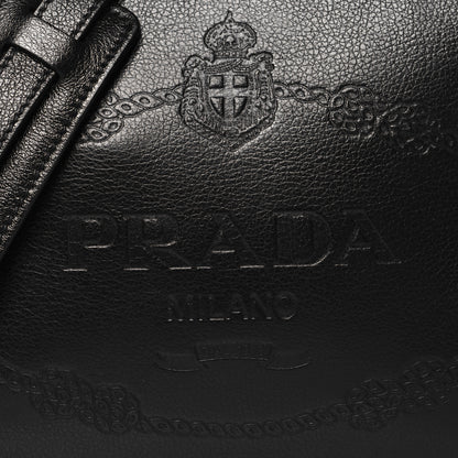 Prada Glace Calfskin Embossed Logo Crossbody Black 7 of 9