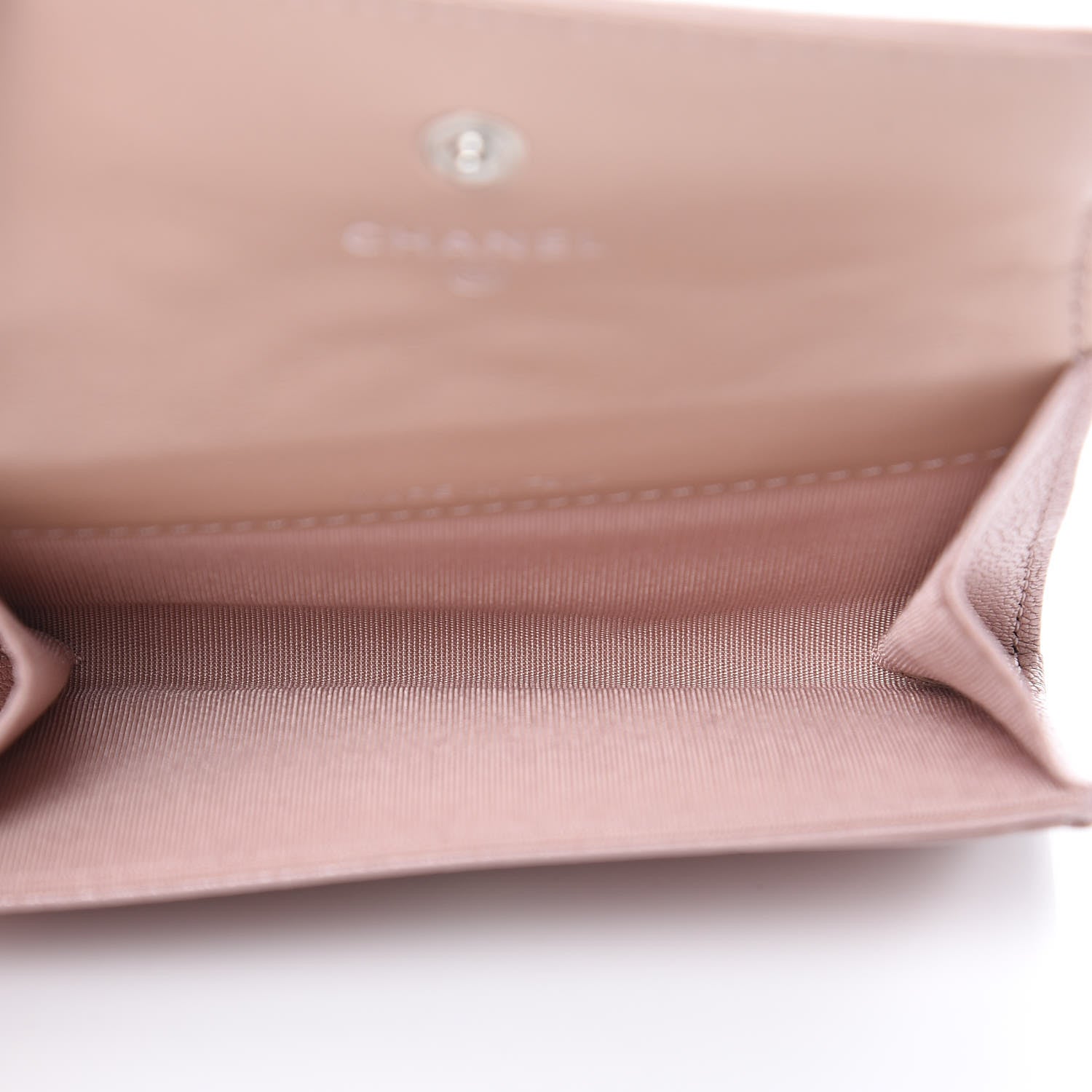 Chanel Goatskin Camellia Embossed Card Holder Wallet Light Pink 5 of 8