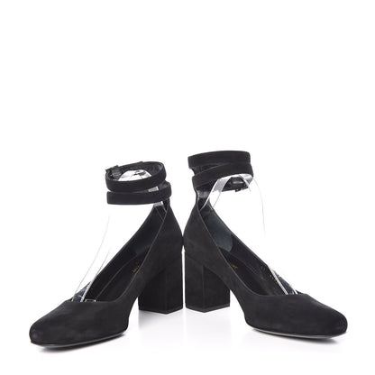 Saint Laurent Suede Babies Ankle Strap Pumps 40 Black 5 of 12