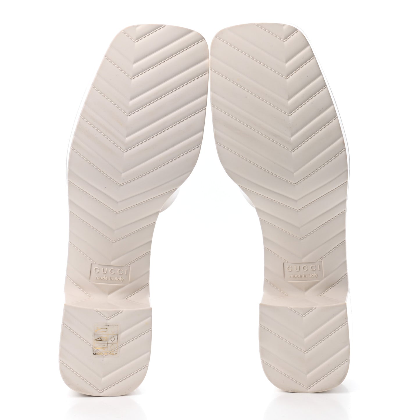 Rubber Gucci Logo Womens Platform 20/60mm Slide Sandals 41 Mystic White