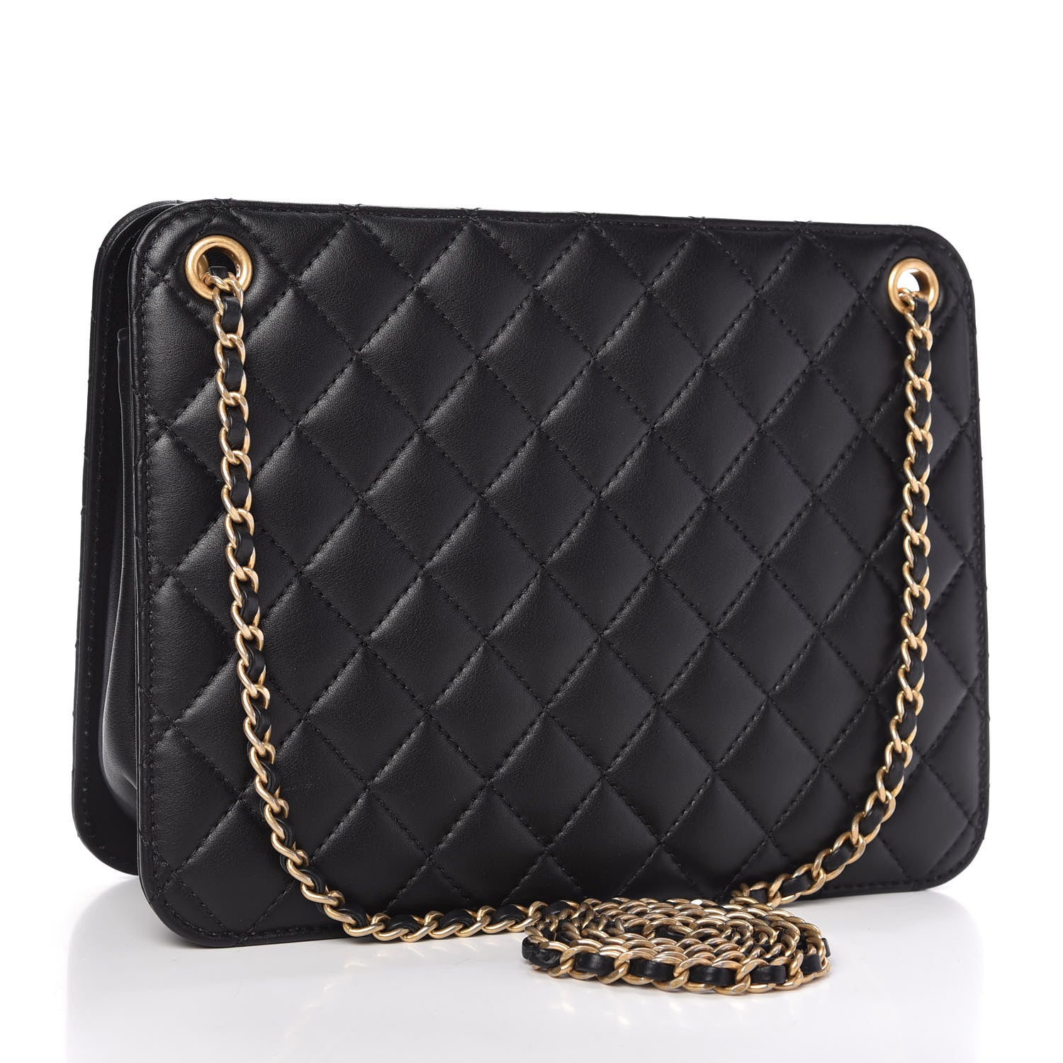 Chanel Calfskin Quilted CC Chain Accordion Tote Black 4 of 12