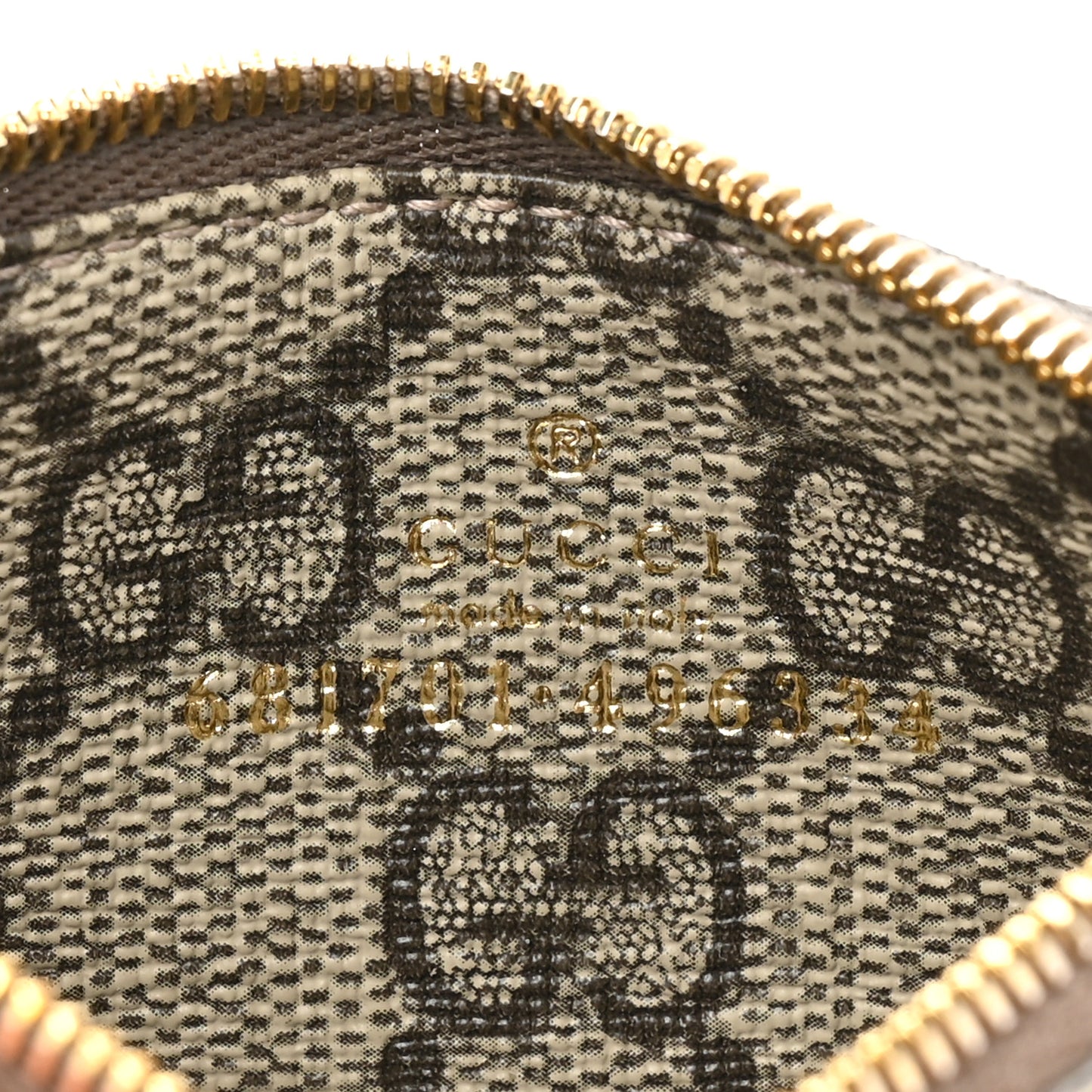 X BALENCIAGA GG Supreme Monogram Zip Card Case Beige Ebony