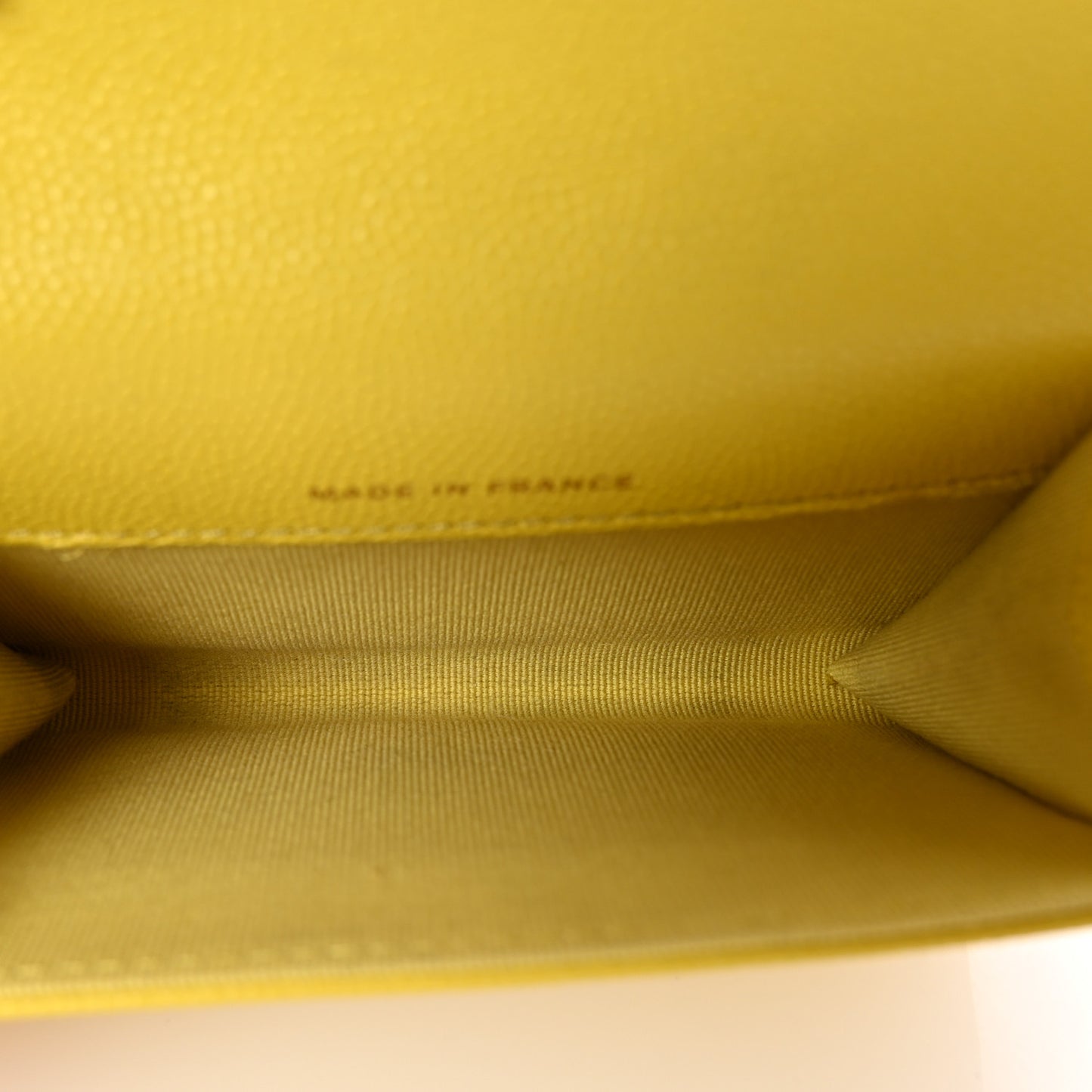 Caviar Quilted Flap Card Holder Wallet Yellow