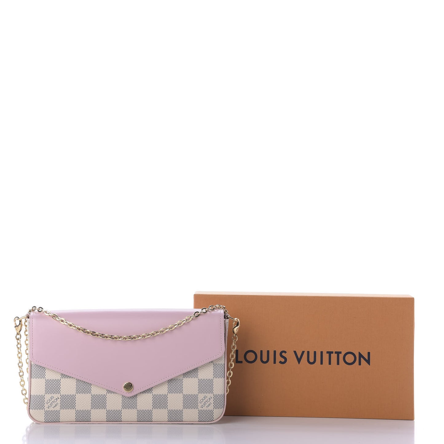Damier Azur Calfskin Pochette Felicie Eau de Rose