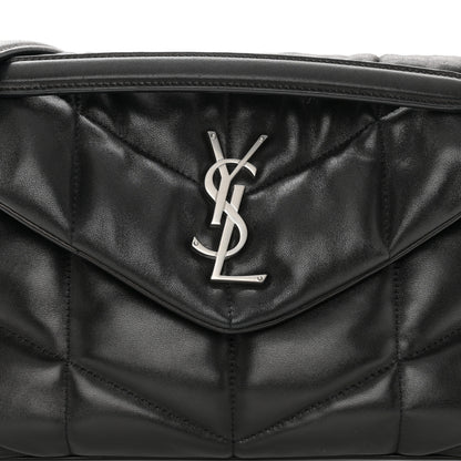 Saint Laurent Lambskin Quilted Small Loulou Puffer Monogram Chain Satchel Black 8 of 10