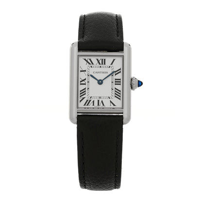 Cartier Stainless Steel Calfskin 22mm Must de Cartier Tank Quartz Watch 1 of 4