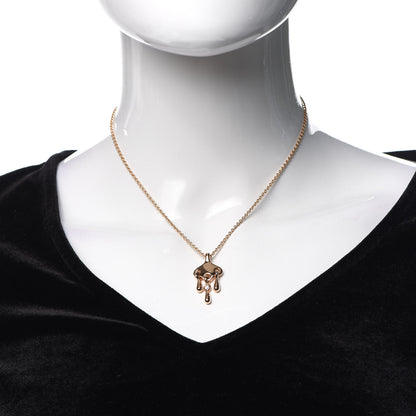 Hermes 18K Rose Gold Diamond Filet d'Or Pendant Necklace 2 of 5