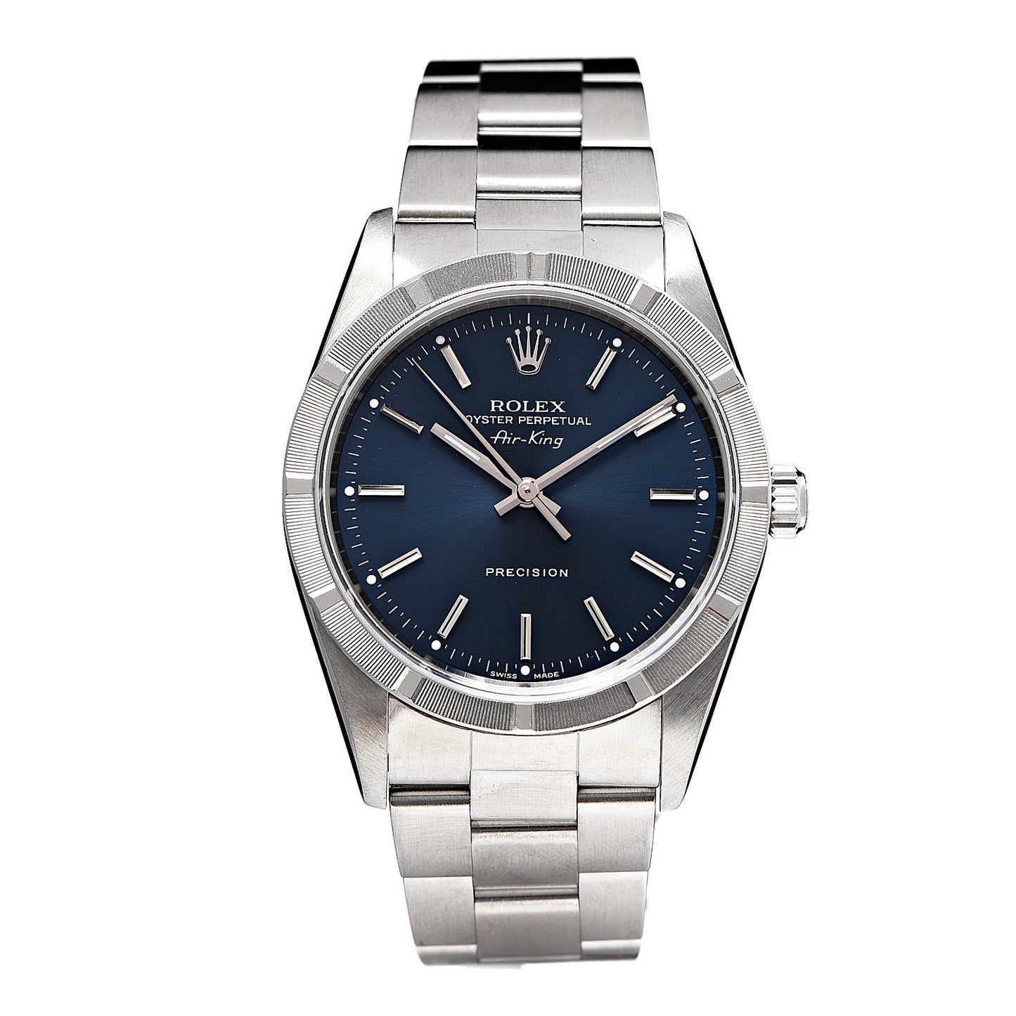 Stainless Steel 34mm Oyster Perpetual Air-King Precision Watch Blue 14010M