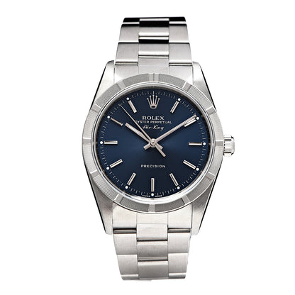 Rolex Stainless Steel 34mm Oyster Perpetual Air-King Precision Watch Blue 14010M 1 of 6