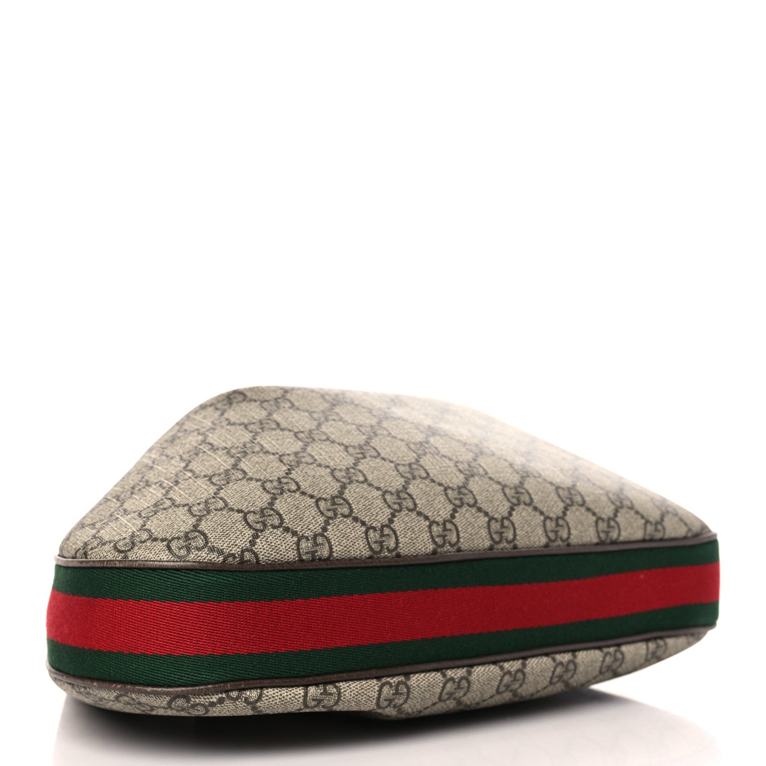 Gucci GG Supreme Monogram Textured Calfskin Web Large Attache Shoulder Bag Beige Ebony New Acero 4 of 9