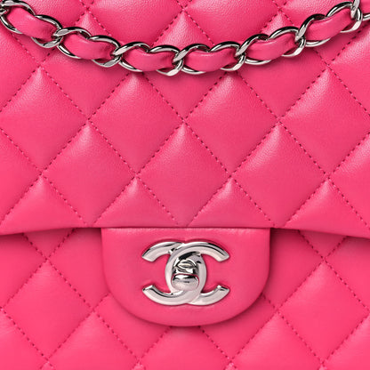 Chanel Lambskin Quilted Medium Double Flap Dark Pink 8 of 13