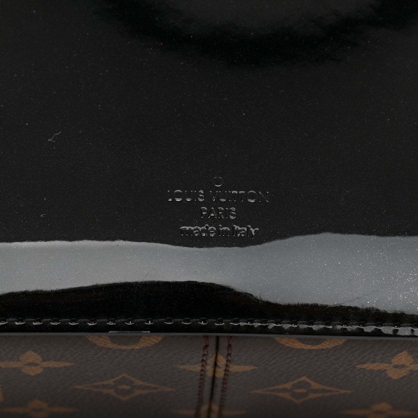 Patent Calfskin Monogram Cherrywood BB Black
