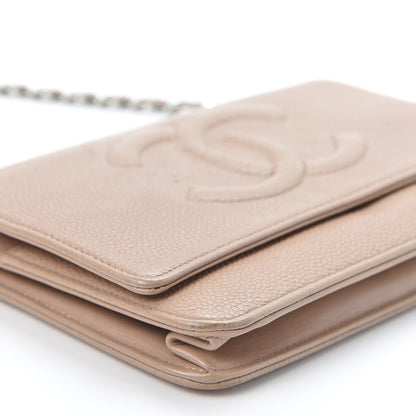 Chanel Caviar Timeless CC Wallet on Chain WOC Beige 5 of 12