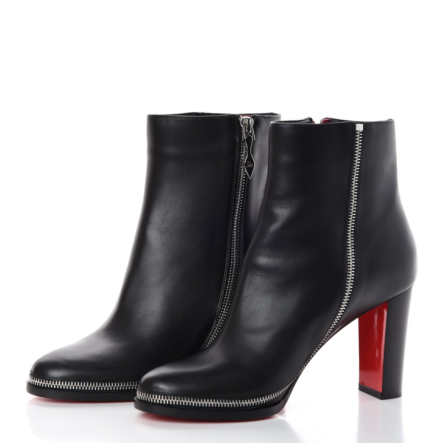 Calfskin Telezip 85 Ankle Bootie 40 Black