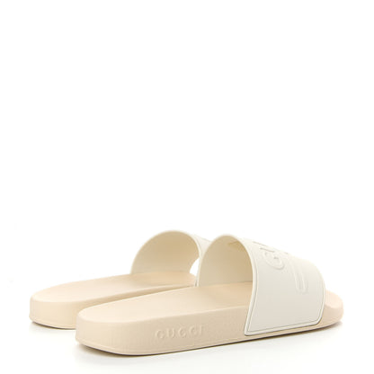 Gucci Rubber Logo Stamped Mens Slide Sandals 11 White 4 of 11