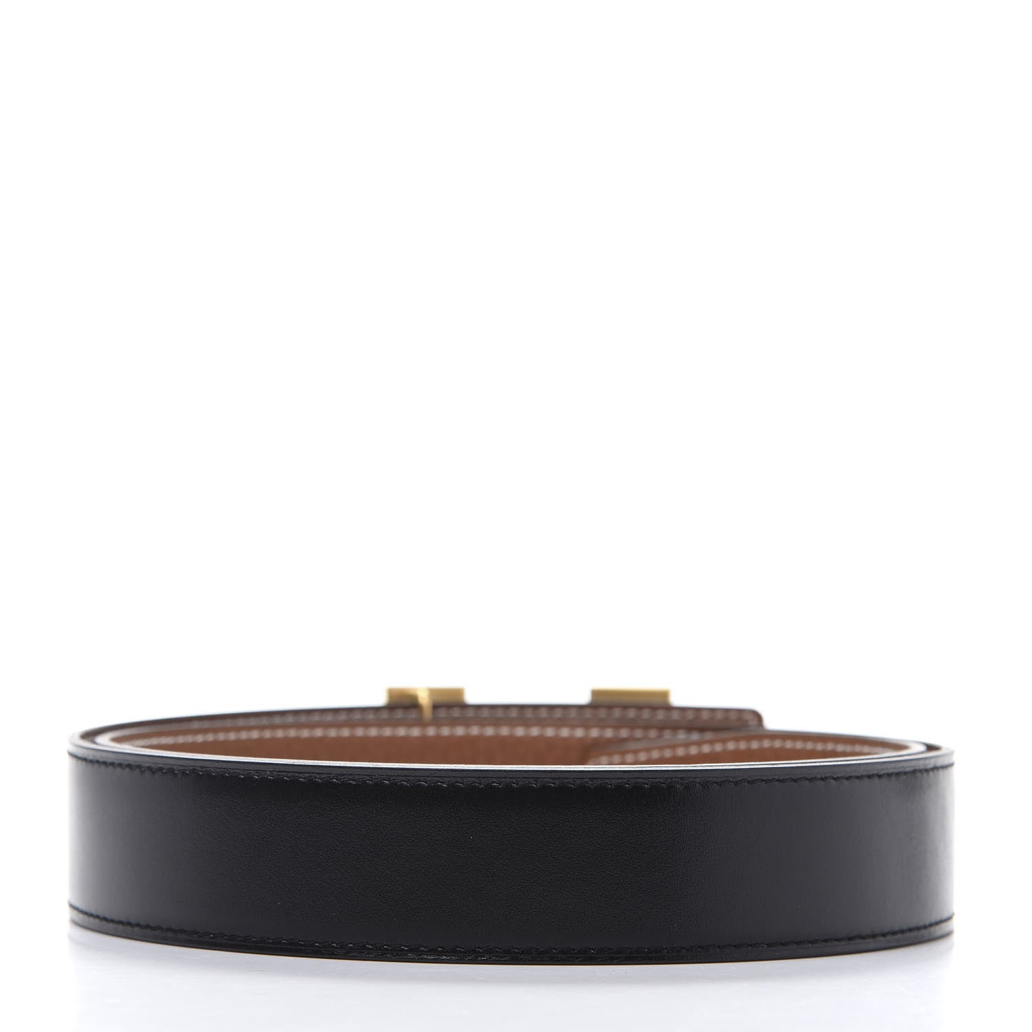 Hermes Box Taurillon Clemence 32mm H Belt 85 Black Gold 2 of 7