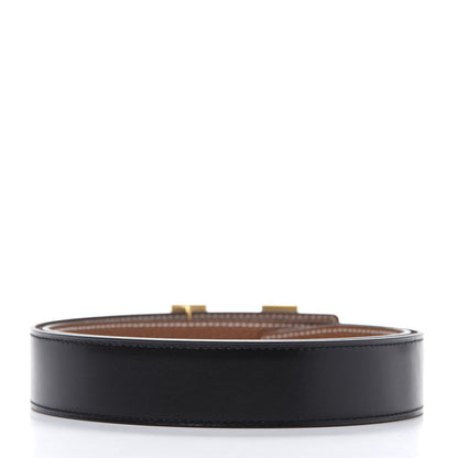 Hermes Box Taurillon Clemence 32mm H Belt 85 Black Gold 2 of 7