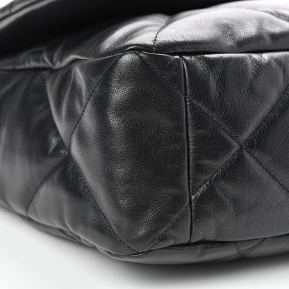Chanel Goatskin Quilted Maxi 19 Flap Black 8 of 10