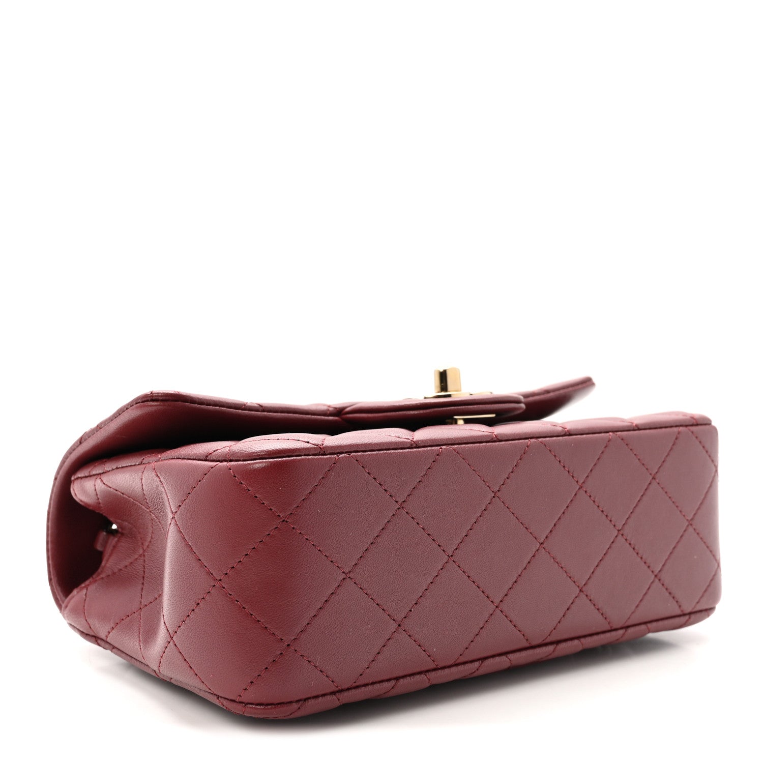 Chanel Lambskin Quilted Mini Rectangular Flap Burgundy 4 of 10