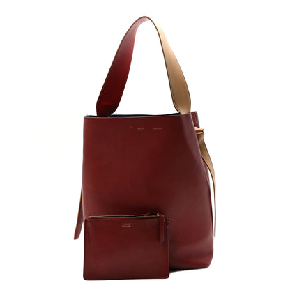 Celine Shiny Smooth Calfskin Small Twisted Cabas Dark Ruby Navy 3 of 11