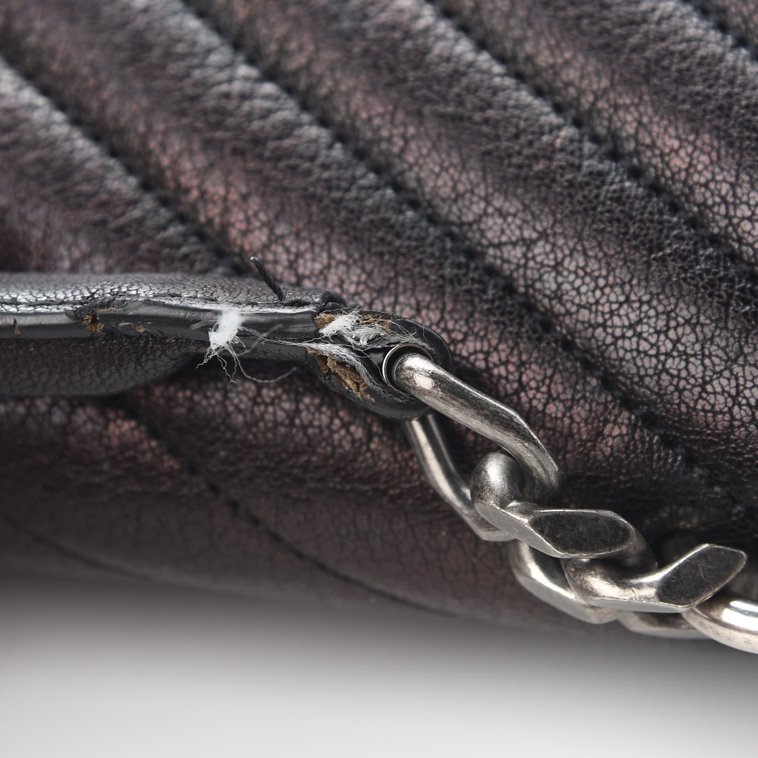 Saint Laurent Sheepskin Matelasse Chevron Monogram Large College Satchel Black 11 of 12