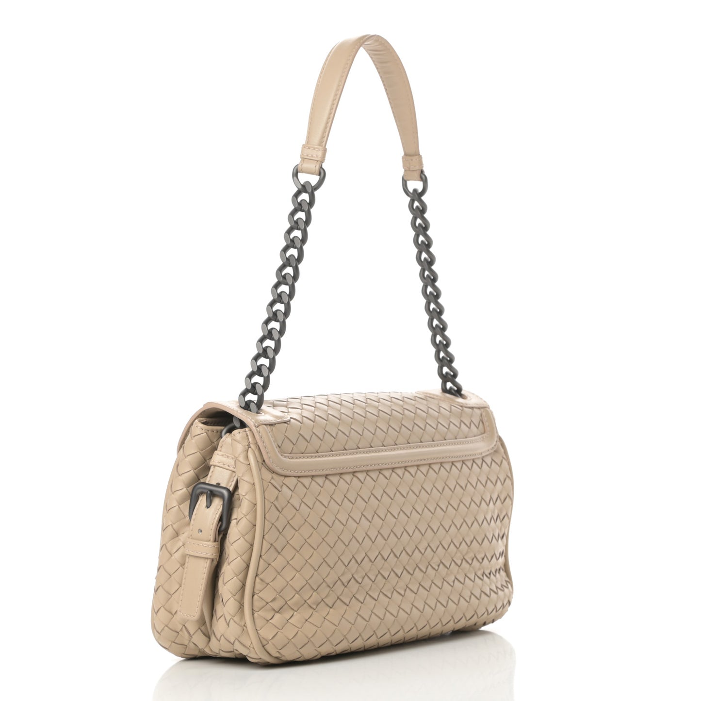 Nappa Intrecciato Rialto Shoulder Bag Nude