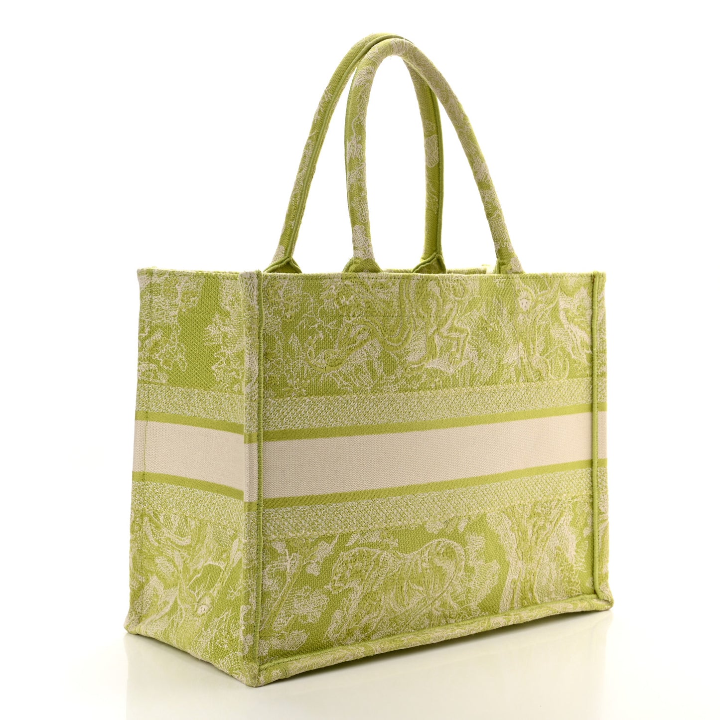Canvas Embroidered Medium Dioriviera Toile De Jouy Book Tote D-Lite Green