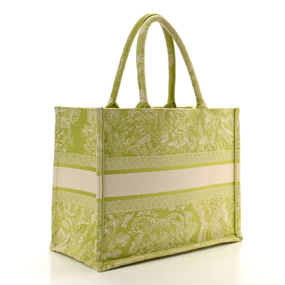 Christian Dior Canvas Embroidered Medium Dioriviera Toile De Jouy Book Tote D-Lite Green 3 of 10