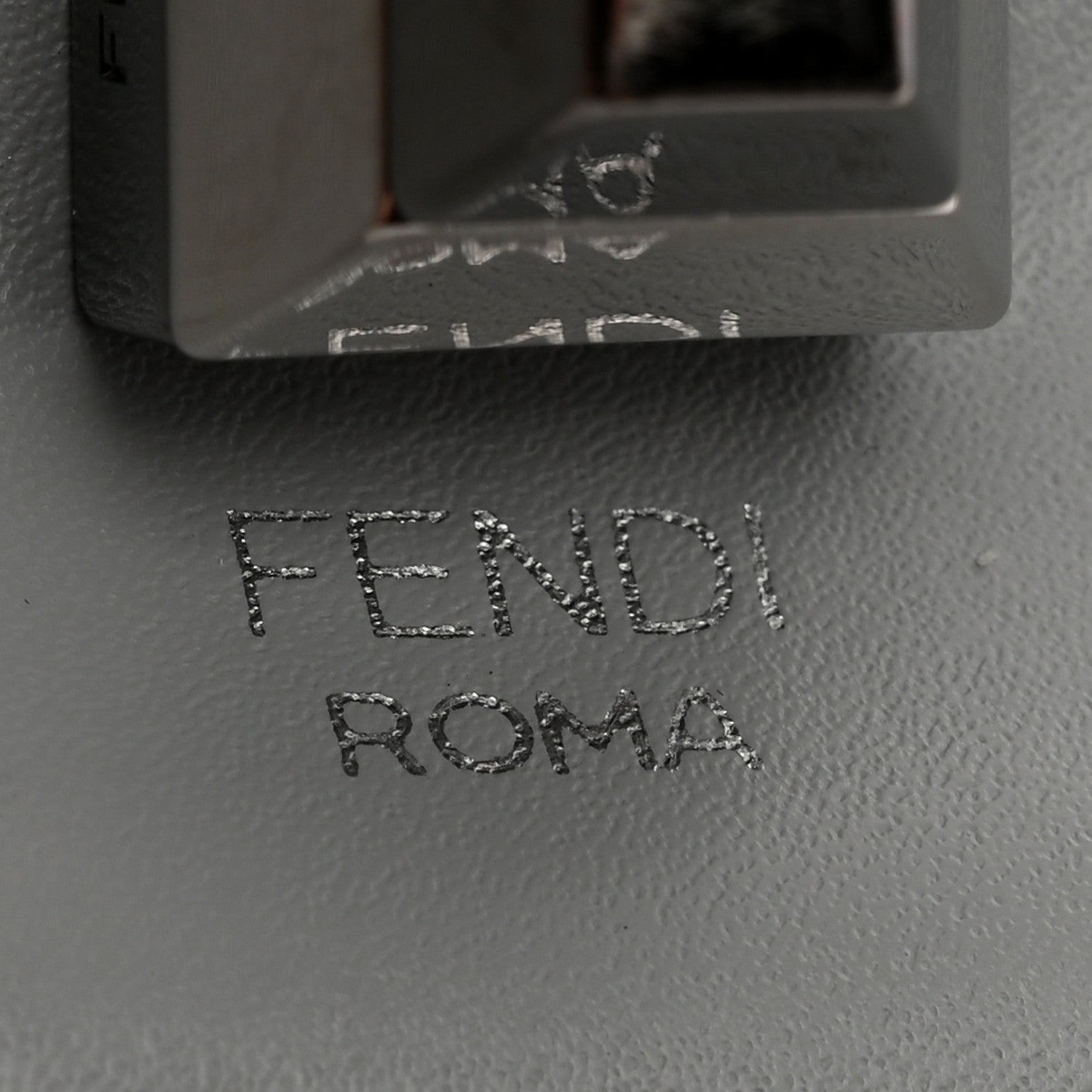 Fendi Vitello Liberty Scalloped Studded Small Kan I Shoulder Bag Grigio Perla 6 of 11