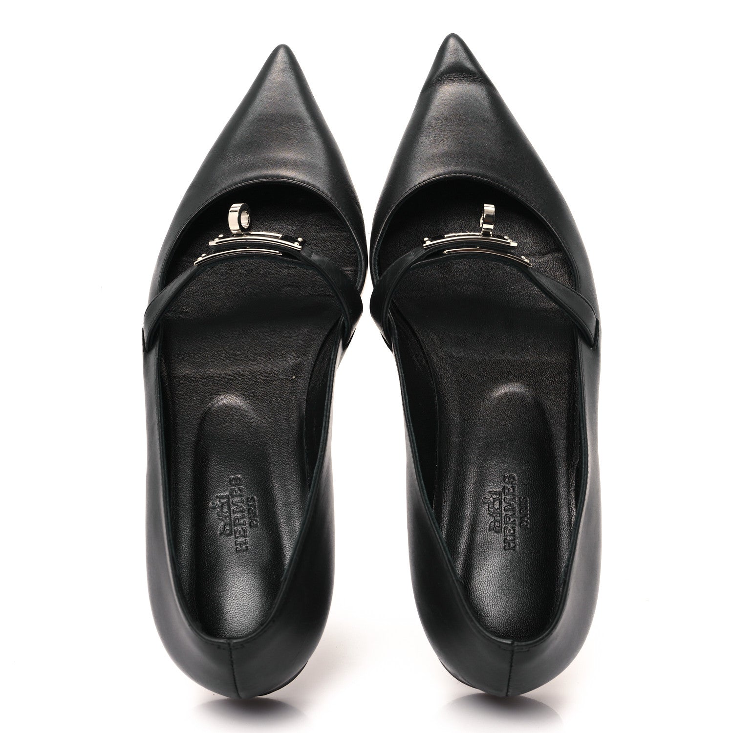 Hermes Calfskin Kelly Ballet Flats 37 Black 2 of 9